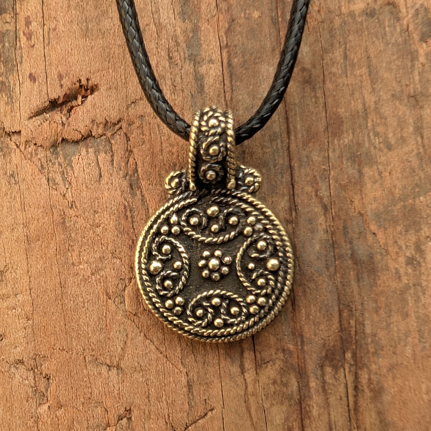 Handmade Medieval Style Pendant with Granulation