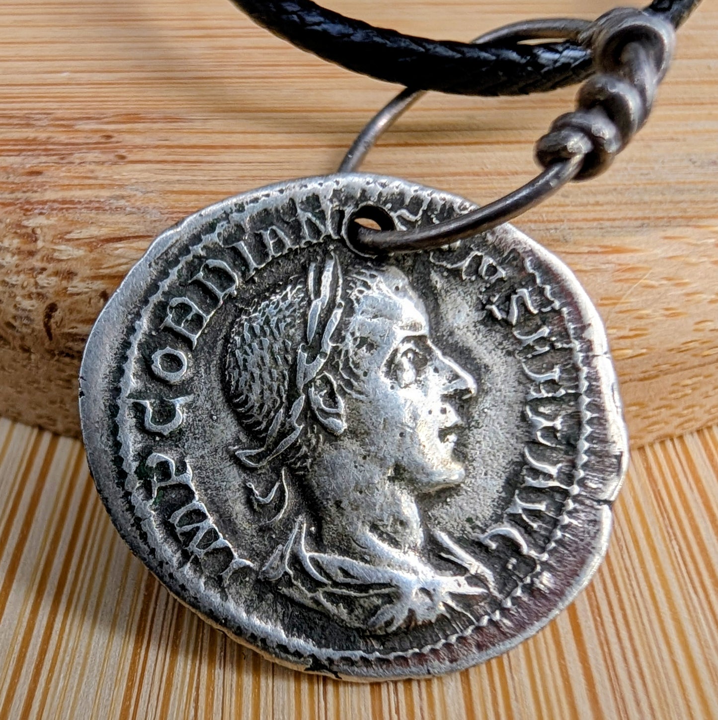 Roman Coin Silver Pendant – Viking Age Replica Amulet (15 mm)
