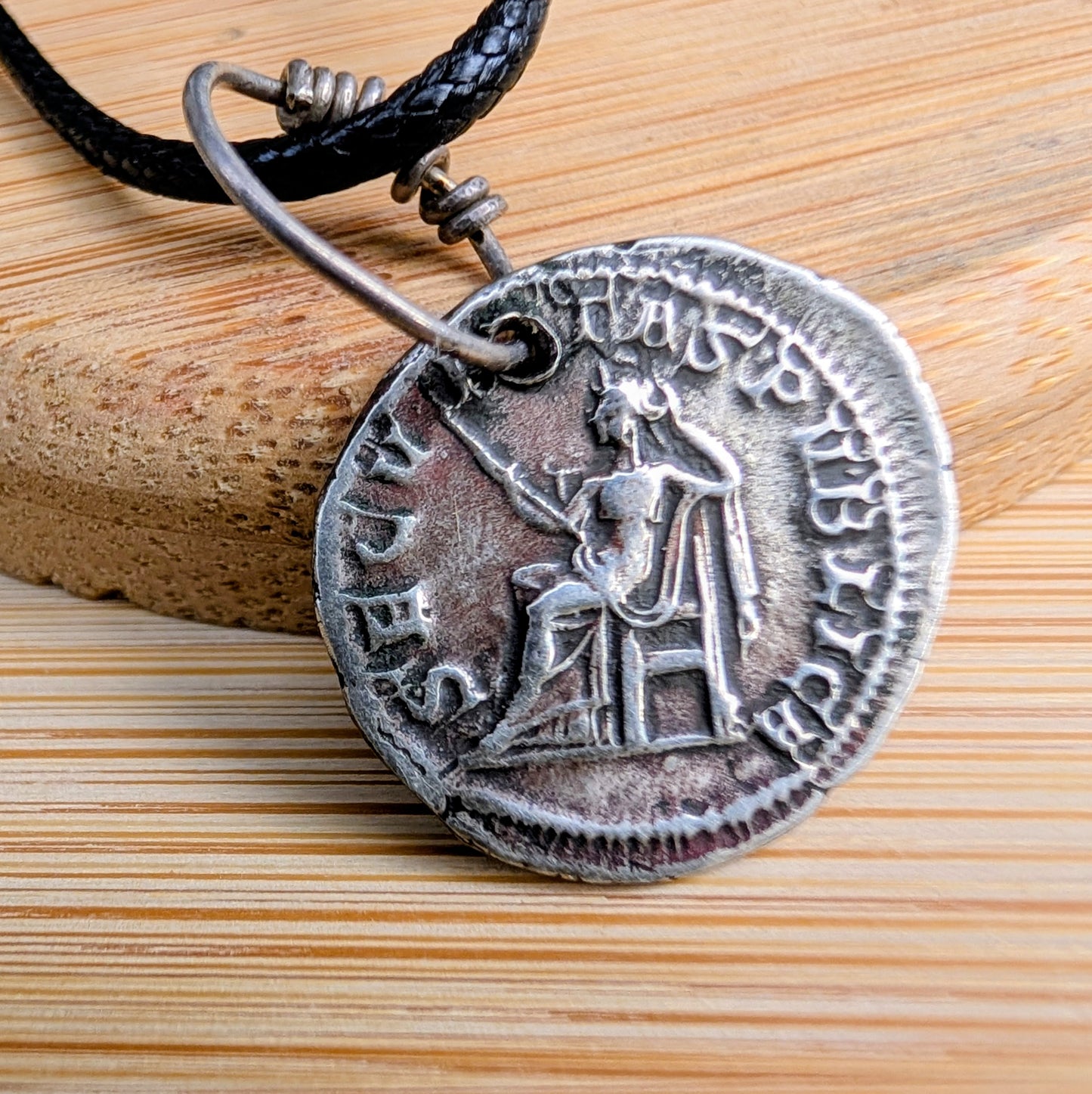 Roman Coin Silver Pendant – Viking Age Replica Amulet (15 mm)