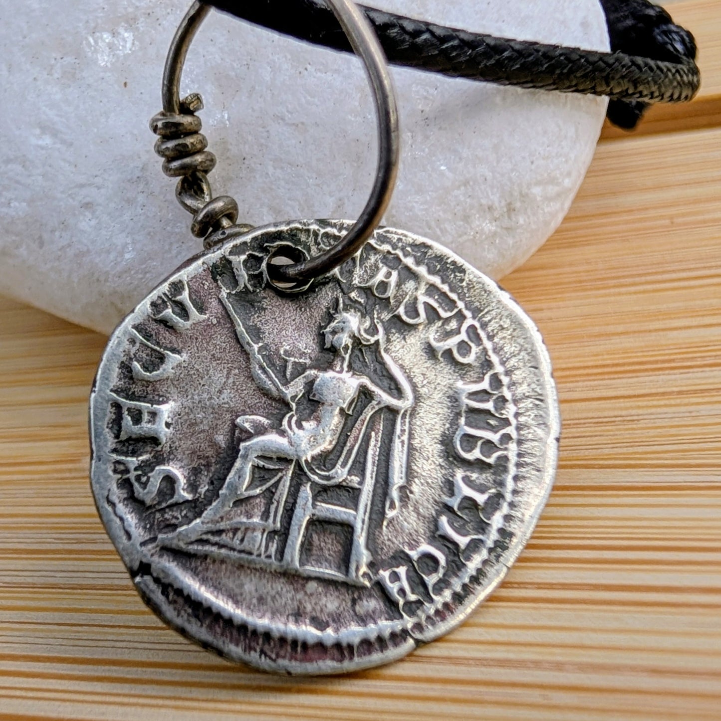 Roman Coin Silver Pendant – Viking Age Replica Amulet (15 mm)