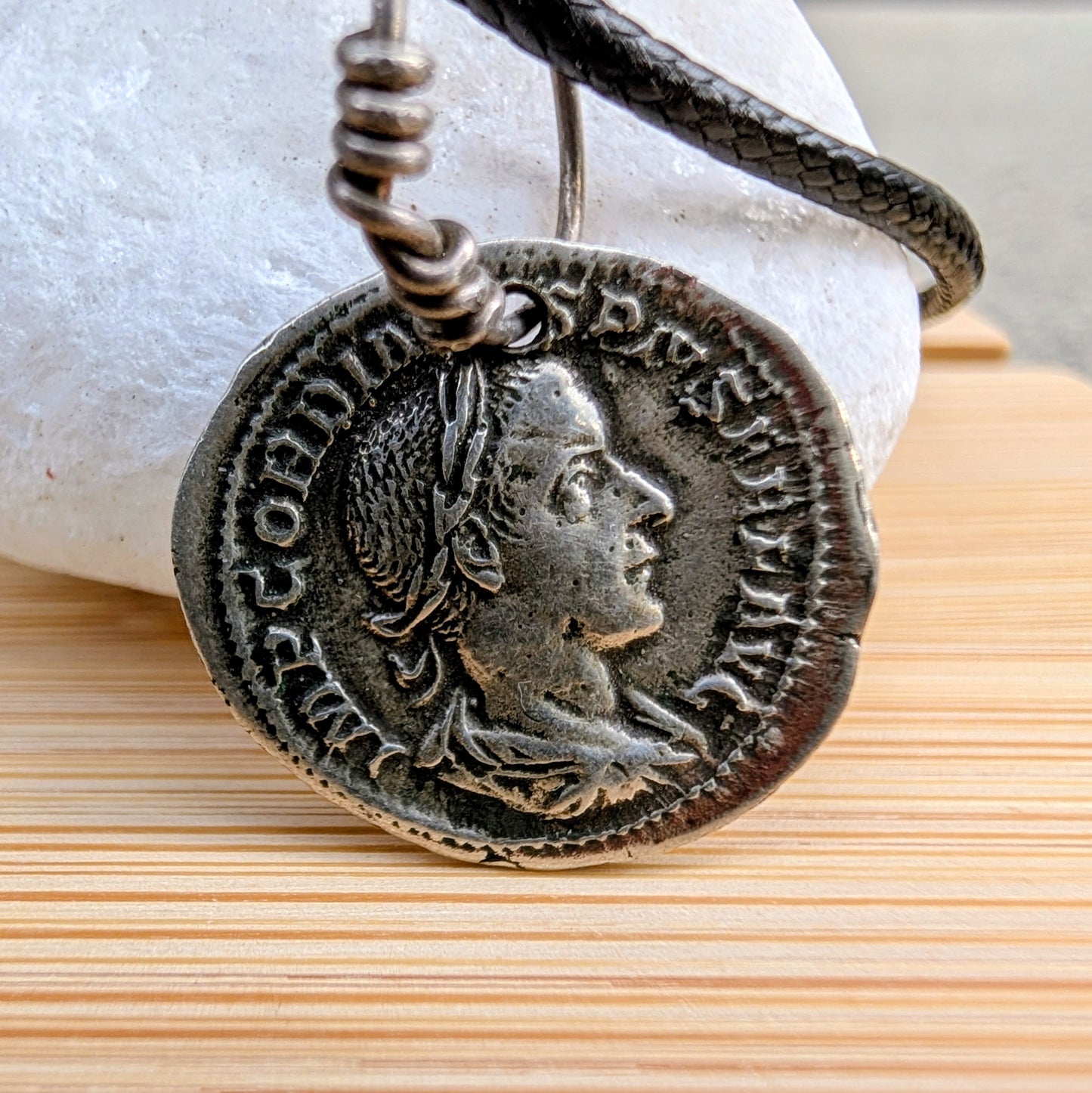 Roman Coin Silver Pendant – Viking Age Replica Amulet (15 mm)