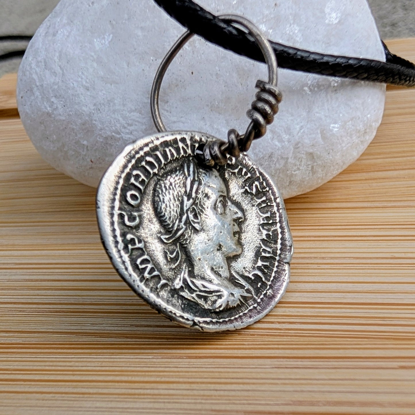 Roman Coin Silver Pendant – Viking Age Replica Amulet (15 mm)