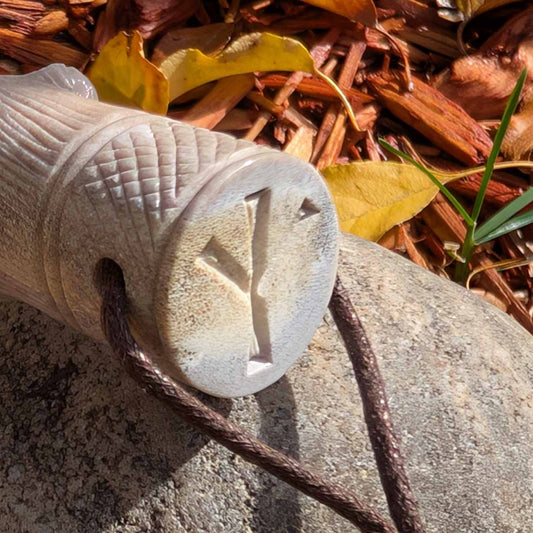 Viking Bear Head Pendant – Hand-Carved Moose Antler