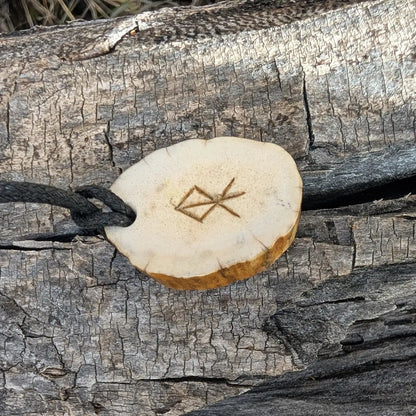 Vegvisir Compass Pendant – Hand-Carved Moose Antler Pagan Necklace