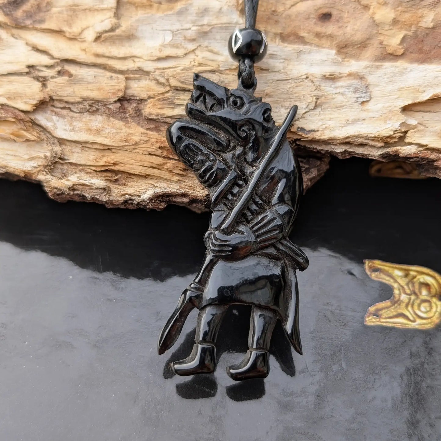 Vendel Period Ulfhethinn / Wolf Warrior Pendant – Bone or Horn Amulet