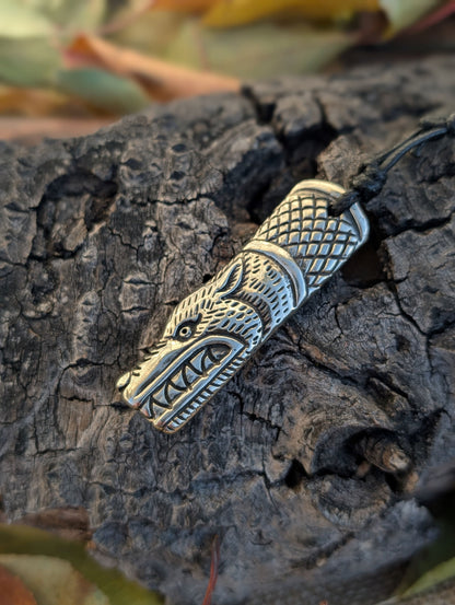 Norse Wolf Amulet – Handcrafted Viking Totem with Bind Rune of Health