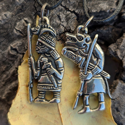 Viking Wild Boar Warrior Amulet – Brass or Pewter Pendant | Algiz-Rune Art