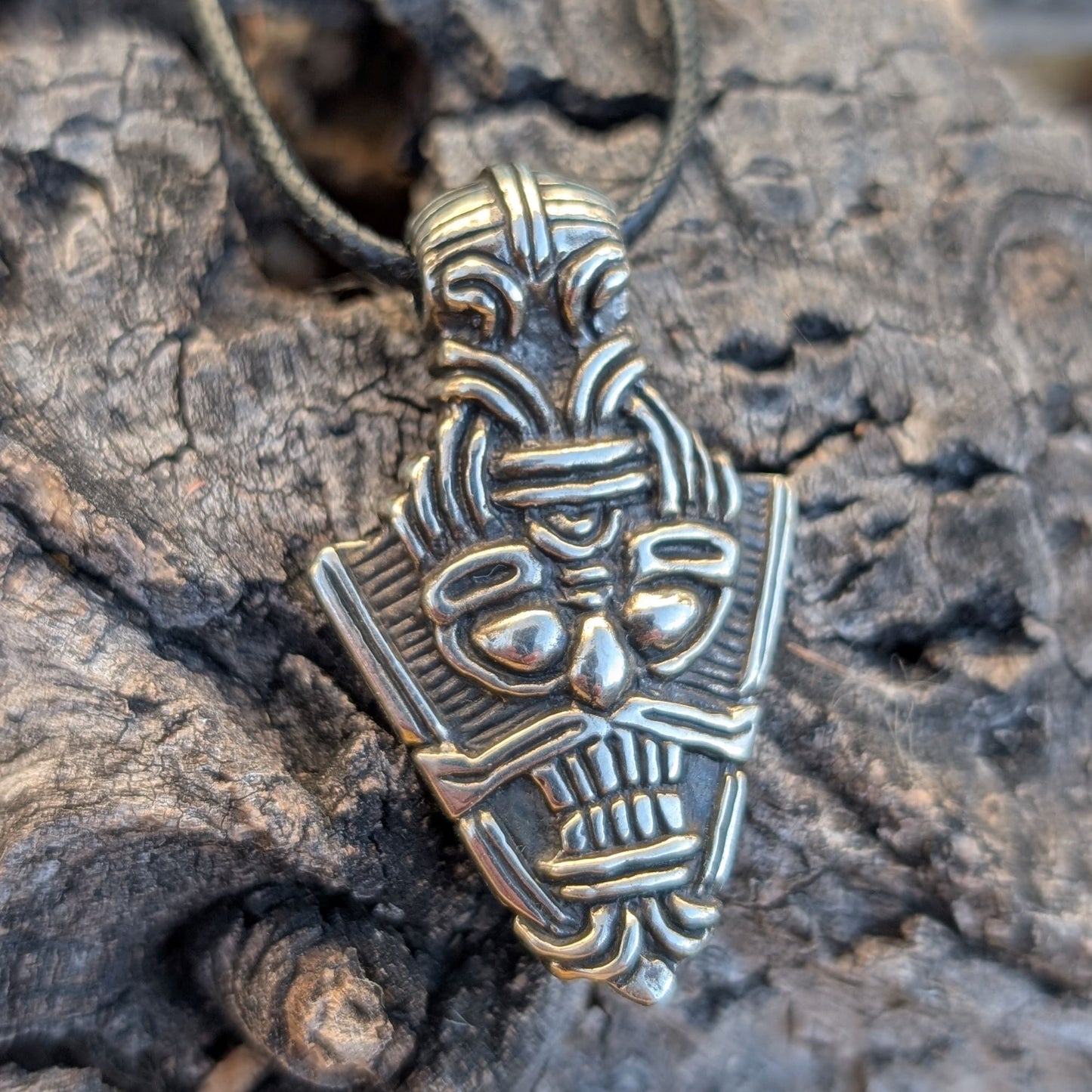 Odin Face Pendant – Viking Pewter or Brass Amulet