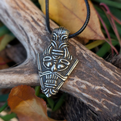 Odin Face Pendant – Viking Pewter or Brass Amulet