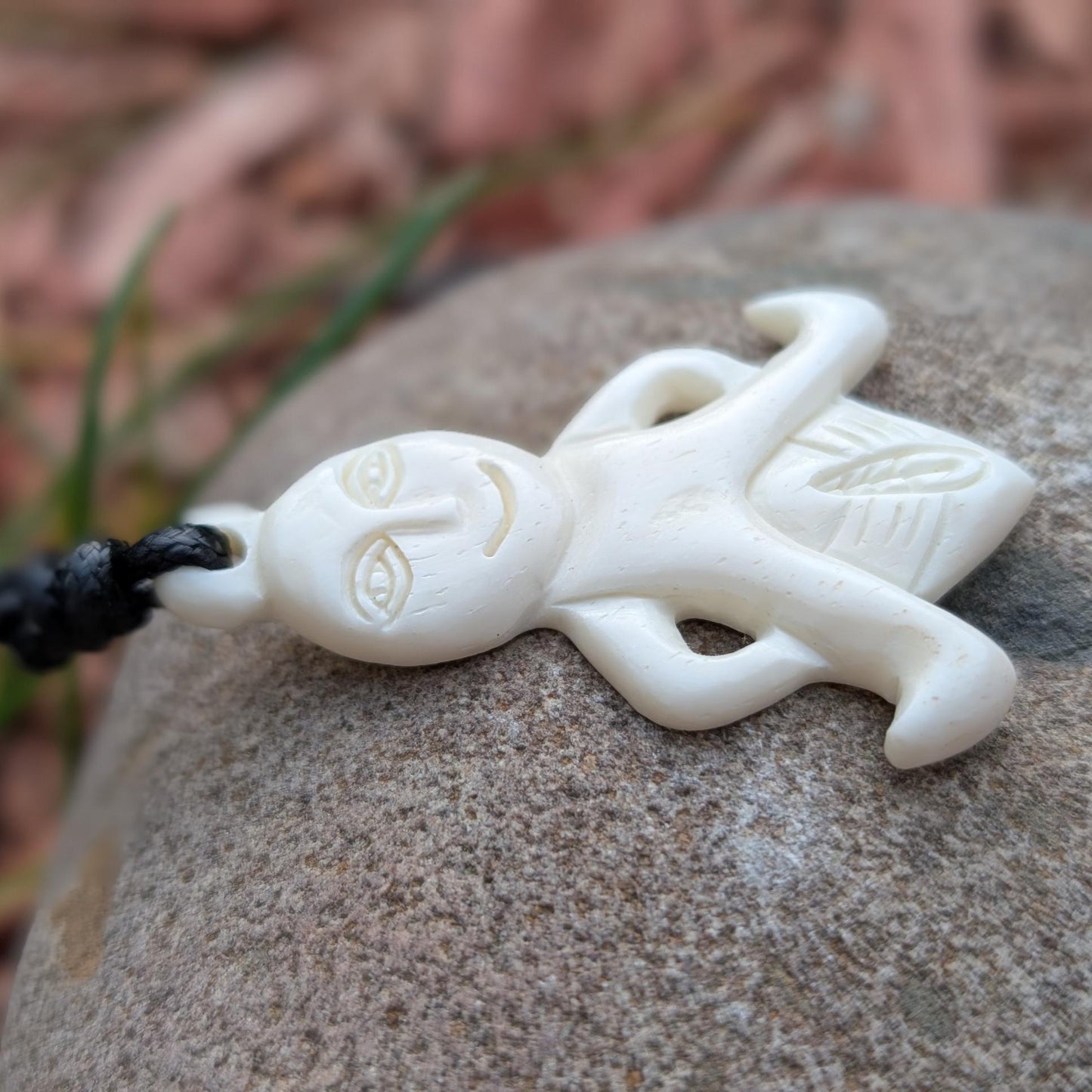 Sheela na Gig Pendant, Hand-Carved in Bone or Horn