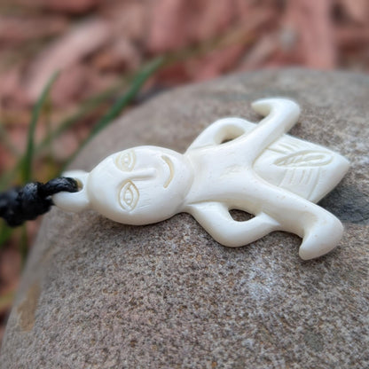Sheela na Gig Pendant, Hand-Carved in Bone or Horn