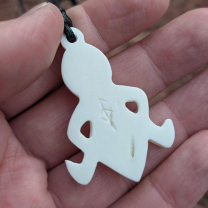 Sheela na Gig Pendant, Hand-Carved in Bone or Horn