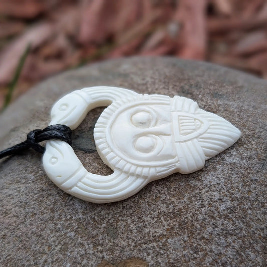 Odin in ritual helmet with ravens - pendant with historical Allfather depiction