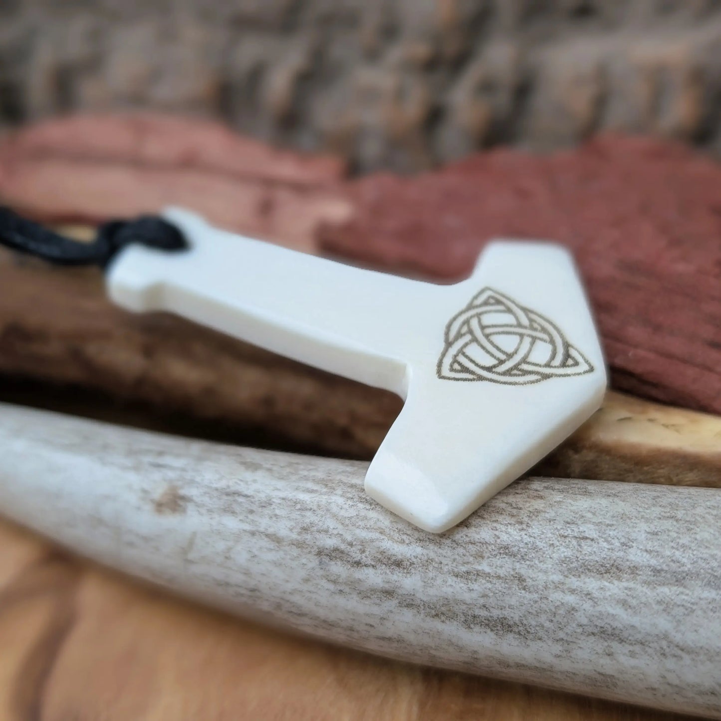 Bone Mjolnir Pendant – Hand-Carved Viking Thor’s Hammer