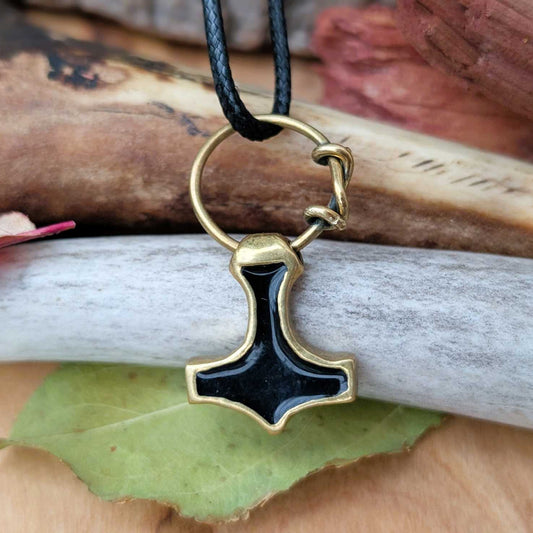 Mjolnir brass with hot enamel