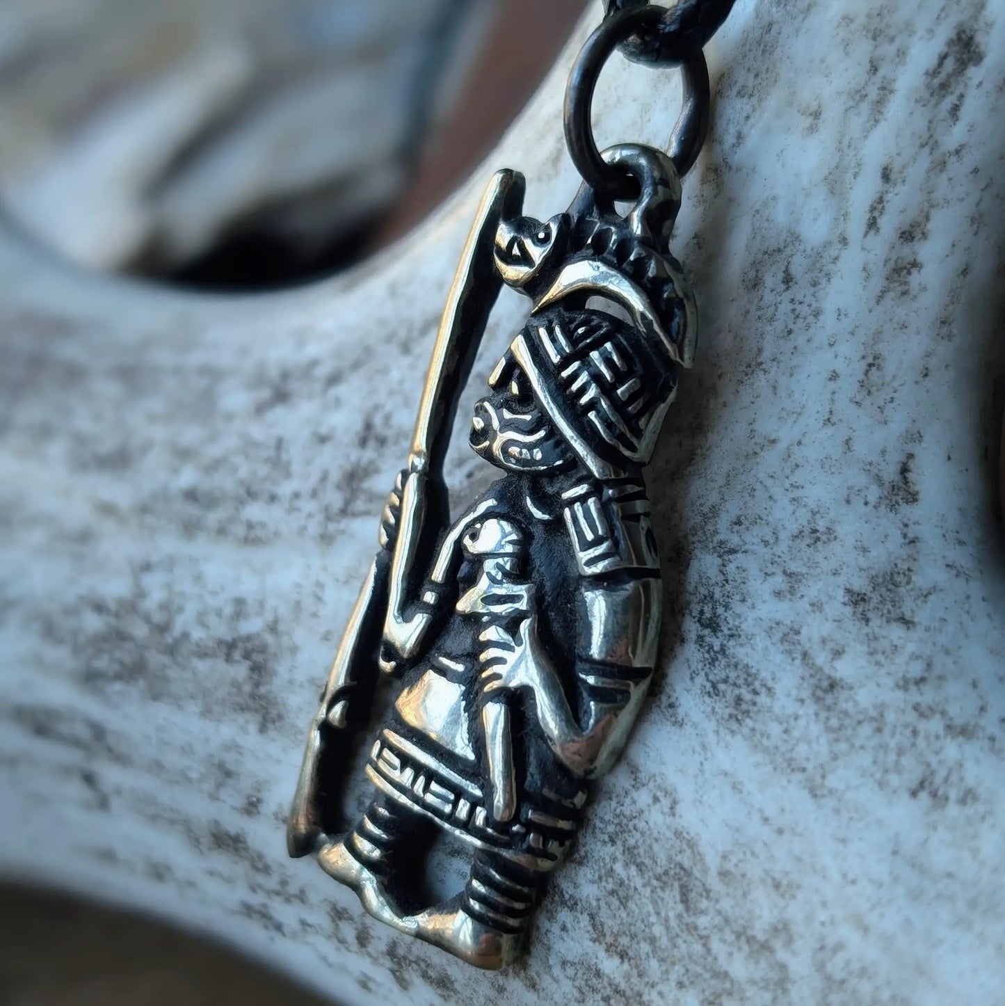 Viking Wild Boar Warrior Amulet – Brass or Pewter Pendant | Algiz-Rune Art