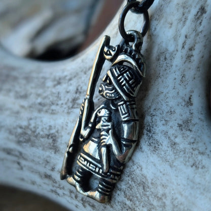Viking Wild Boar Warrior Amulet – Brass or Pewter Pendant | Algiz-Rune Art