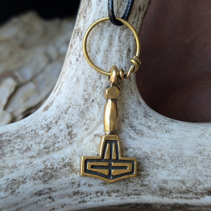 Viking Age Mjolnir Pendant – Birka Sweden Thor’s Hammer Replica in Brass or Pewter
