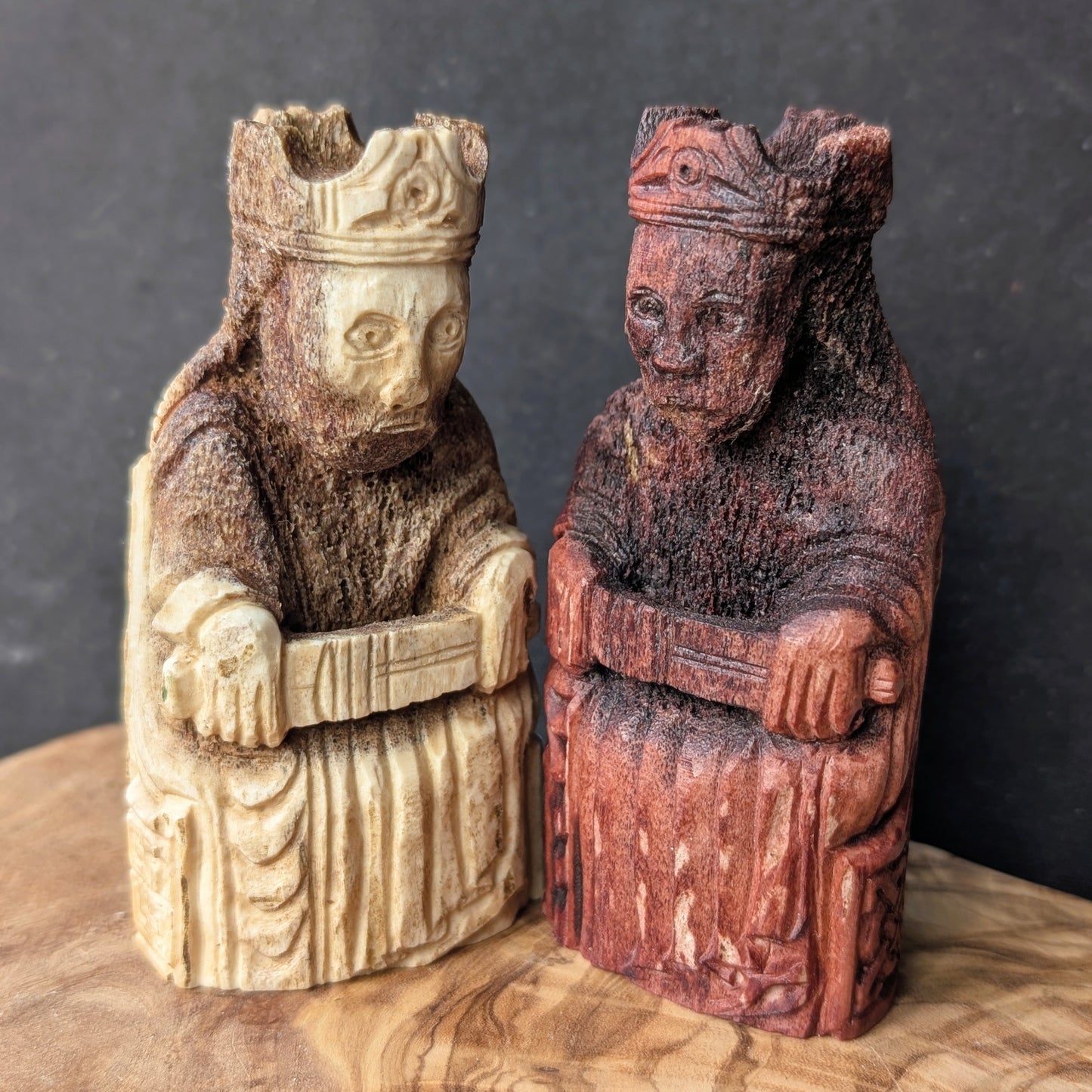 Lewis Chessmen King – Hand-Carved Moose Antler Replica