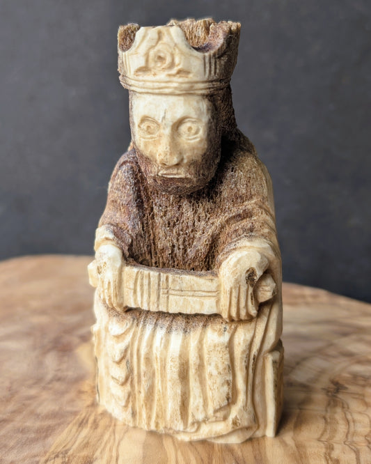 Lewis Chessmen King – Hand-Carved Moose Antler Replica
