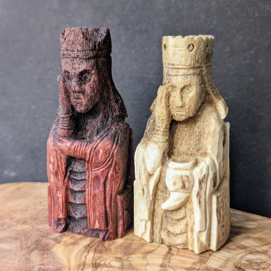 Lewis Chessmen Queen – Hand-Carved Moose Antler Replica