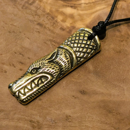 Norse Wolf Amulet – Handcrafted Viking Totem with Rune of Odin