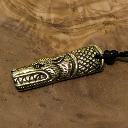 Norse Wolf Amulet – Handcrafted Viking Totem with Rune of Odin