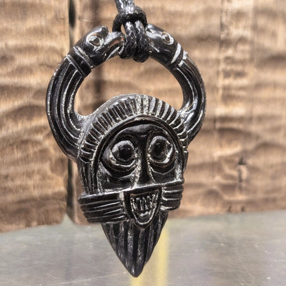 Odin in ritual helmet with ravens - pendant with historical Allfather depiction