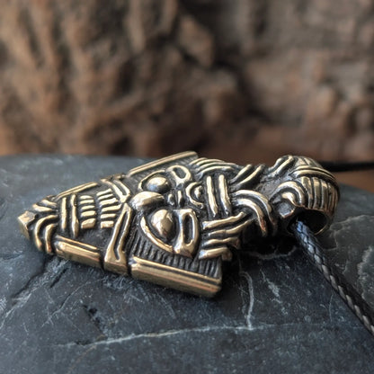 Odin Face Pendant – Viking Mask Amulet in Brass or Pewter