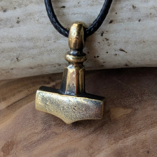 Minimalist Mjolnir Pendant – Handmade Viking Thor’s Hammer Necklace