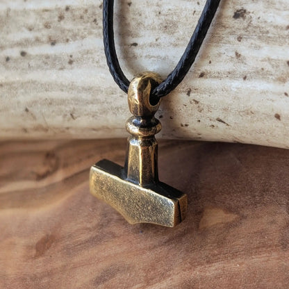 Minimalist Mjolnir Pendant – Handmade Viking Thor’s Hammer Necklace