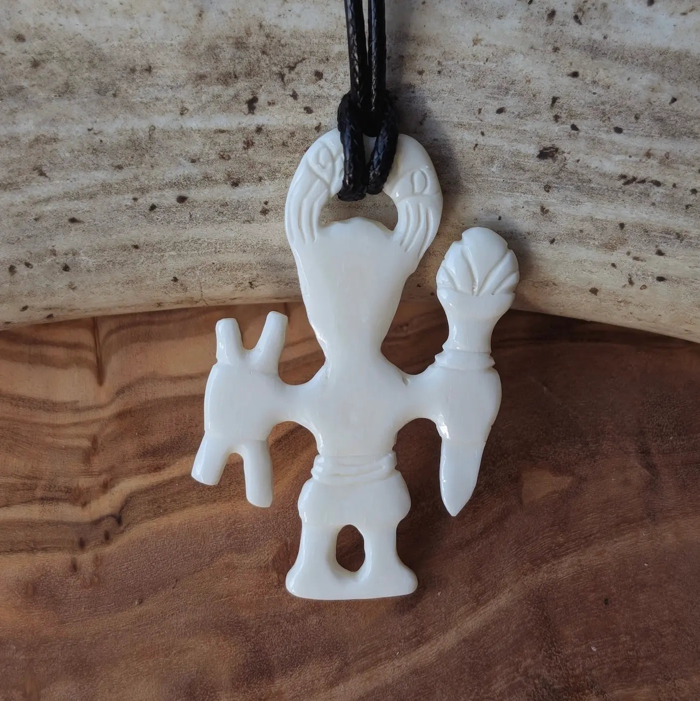 Odin Warrior Pendant – Uppland Inspired Bone Amulet, Vendel Period Design