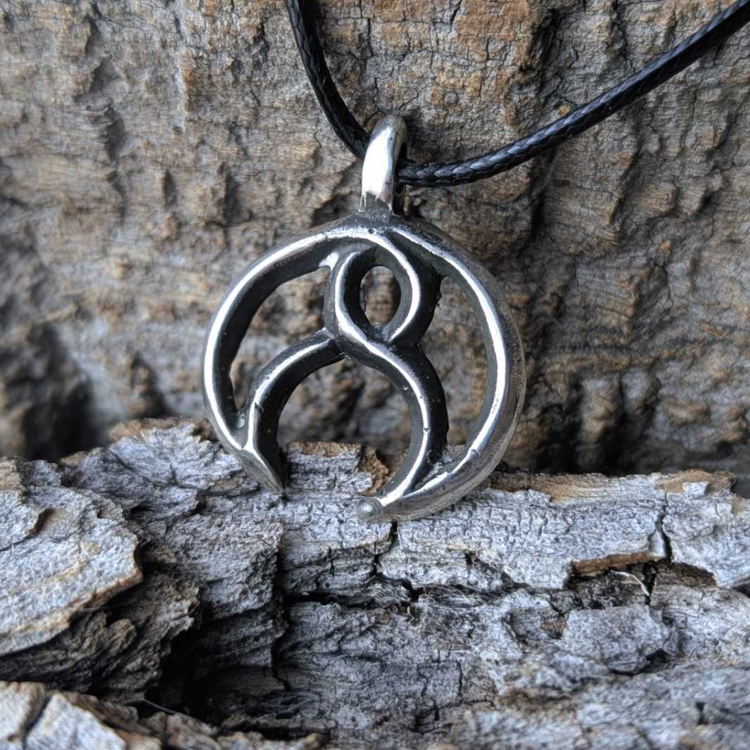Celtic Moon Pendant – Hand-Forged Sterling Silver | Algiz-Rune Art