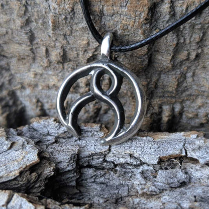 Celtic Moon Pendant – Hand-Forged Sterling Silver | Algiz-Rune Art