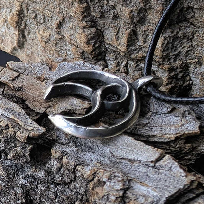 Celtic Moon Pendant – Hand-Forged Sterling Silver | Algiz-Rune Art
