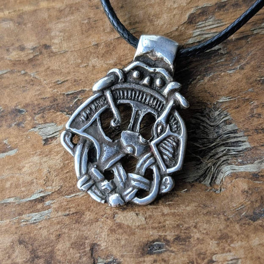 Thor Fishing for Jörmungandr Silver Pendant – Altuna Runestone Design