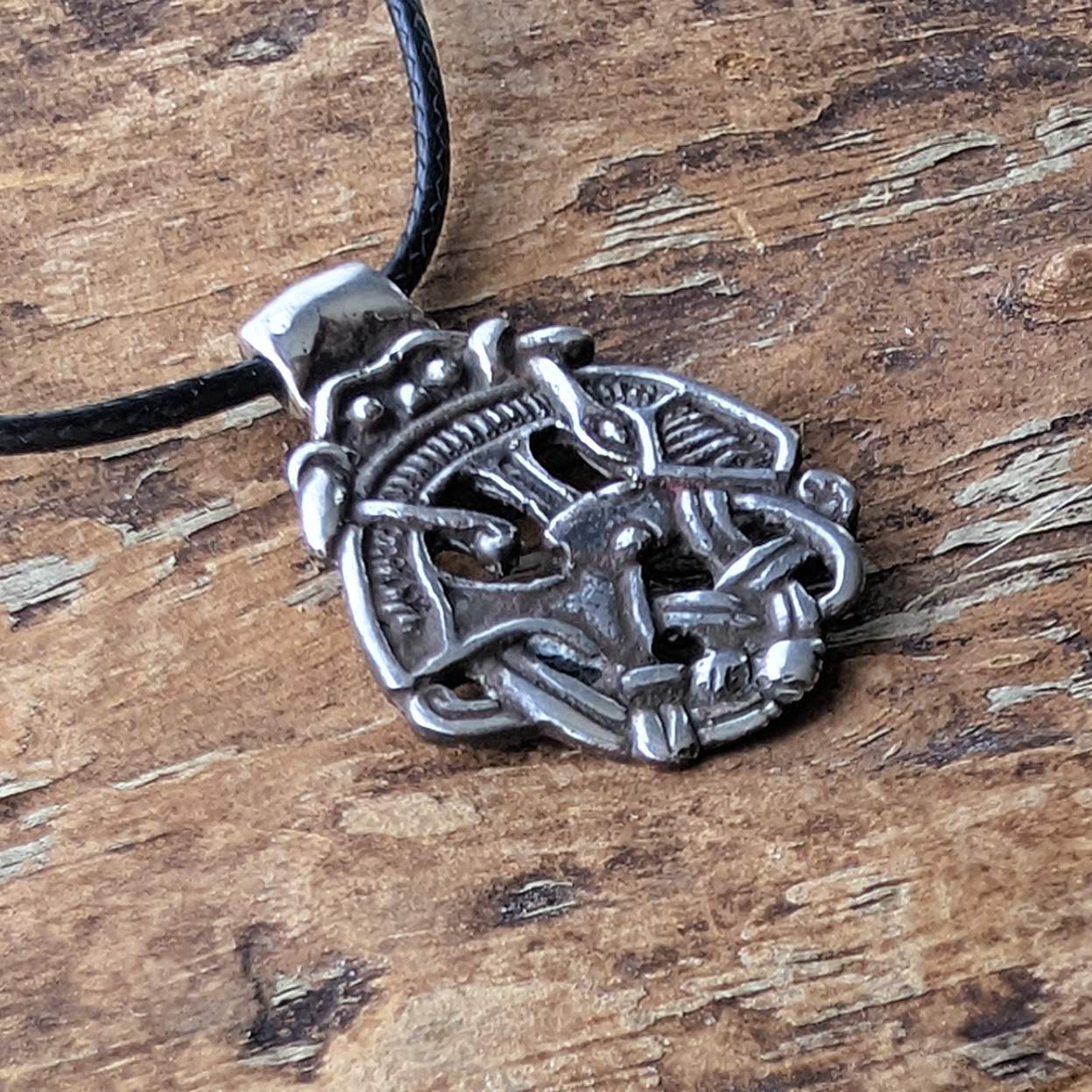 Thor Fishing for Jörmungandr Silver Pendant – Altuna Runestone Design