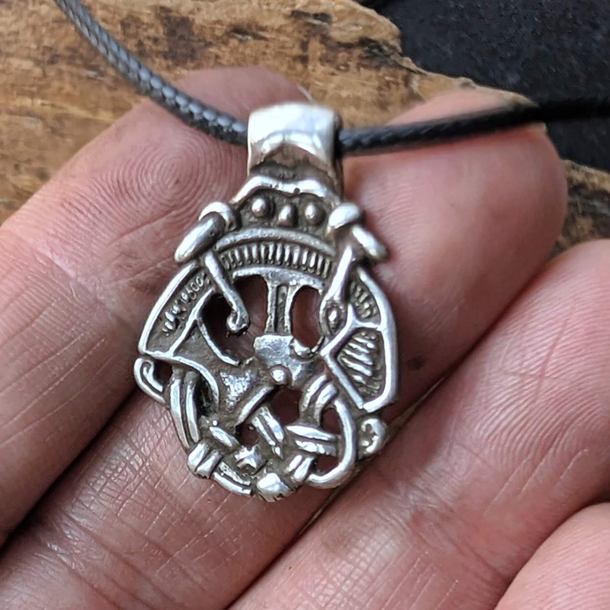 Thor Fishing for Jörmungandr Silver Pendant – Altuna Runestone Design