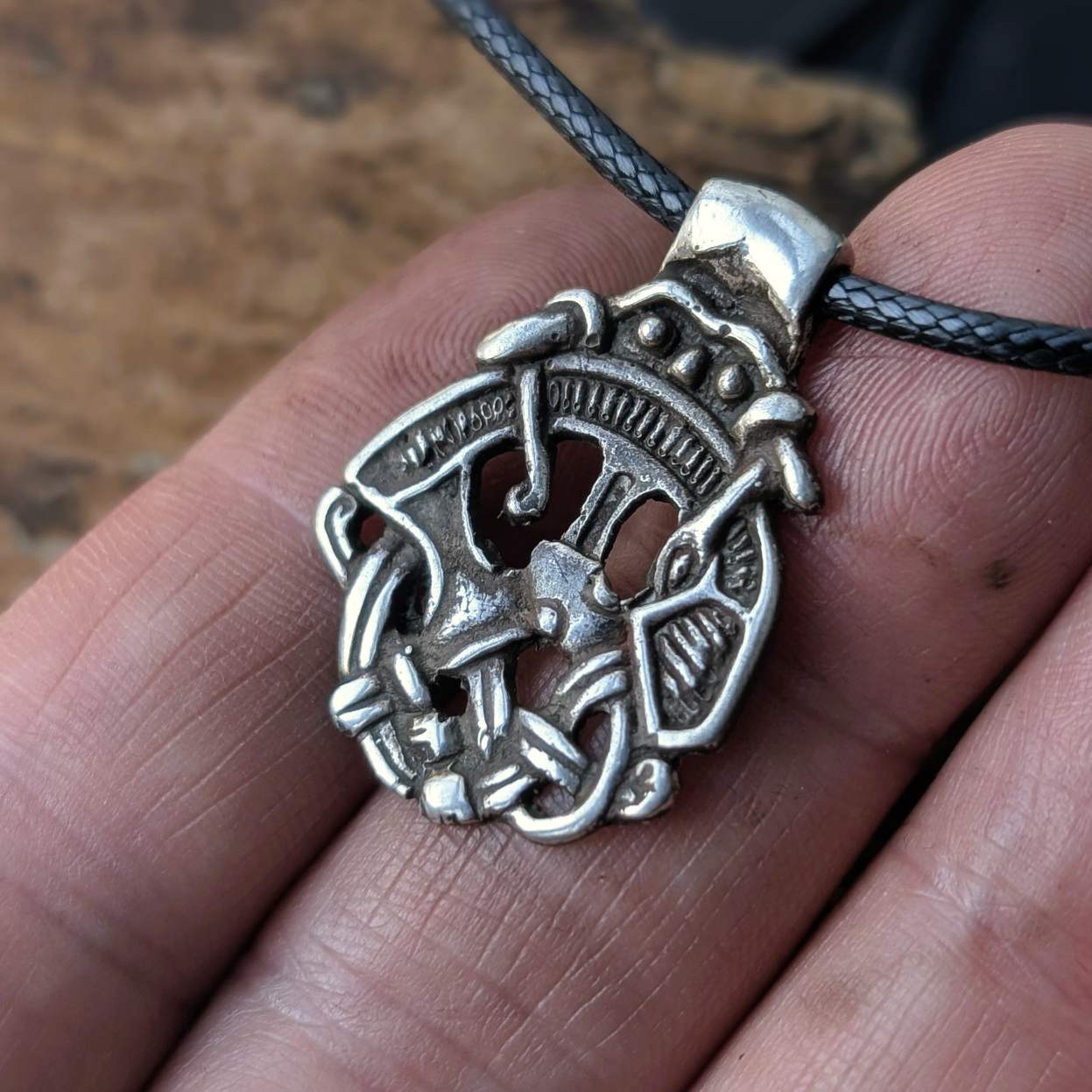 Thor Fishing for Jörmungandr Silver Pendant – Altuna Runestone Design