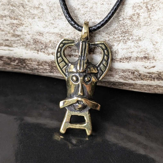 Odin from Ribe Pendant in Brass – Viking Amulet Reproduction