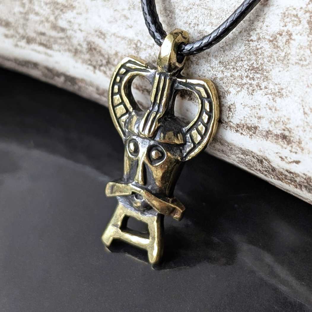 Odin from Ribe Pendant in Brass – Viking Amulet Reproduction