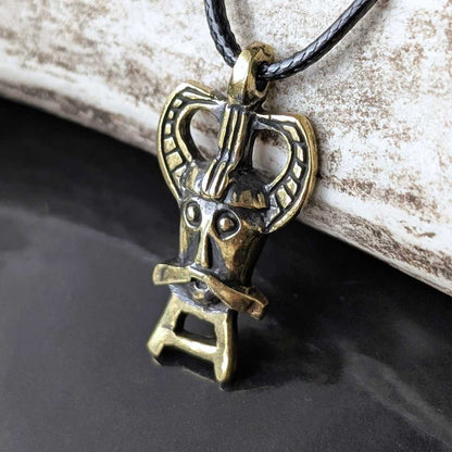 Odin from Ribe Pendant in Brass – Viking Amulet Reproduction