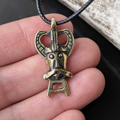 Odin from Ribe Pendant in Brass – Viking Amulet Reproduction
