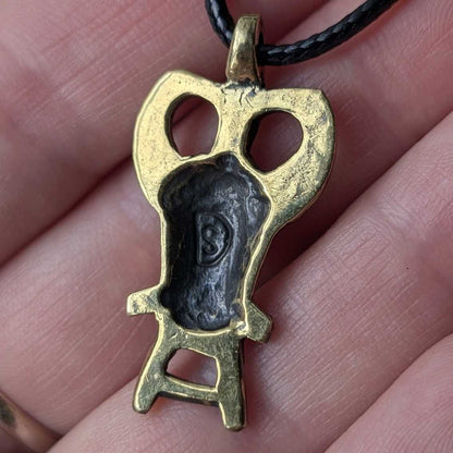 Odin from Ribe Pendant in Brass – Viking Amulet Reproduction