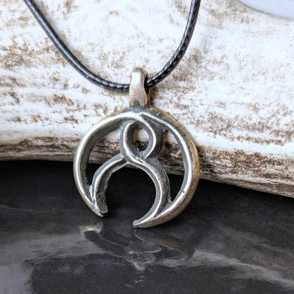 Celtic Moon Pendant – Hand-Forged Sterling Silver | Algiz-Rune Art
