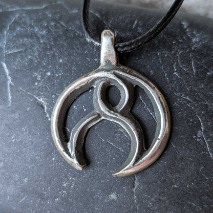Celtic Moon Pendant – Hand-Forged Sterling Silver | Algiz-Rune Art