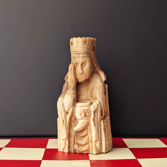 Lewis Chessmen Queen – Hand-Carved Moose Antler Replica