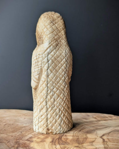 Lewis Chessmen Berserker Rook – Hand-Carved Moose Antler Chess Piece