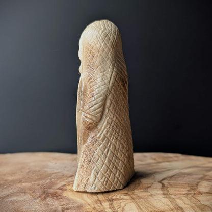 Lewis Chessmen Berserker Rook – Hand-Carved Moose Antler Chess Piece