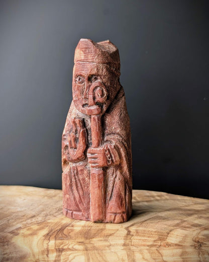 Lewis Chessmen Bishop – Moose Antler Hand-Carved Replica